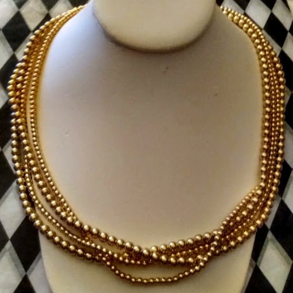 NAPIER Glamorous Gold Bead Layered Necklace**NEW! - Picture 6 of 7